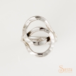 Sterling Silver Hammered Interlocking Stacked Circles Ring